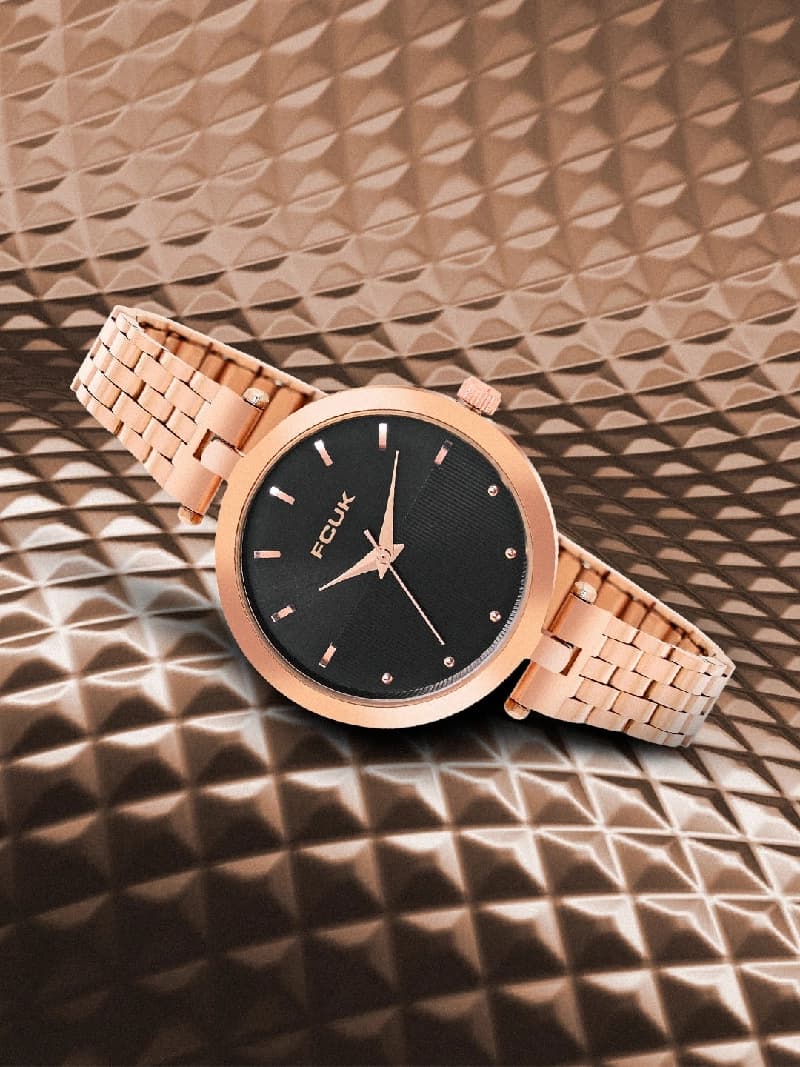 Women's Gold Casual Analogue Watch-FK00029B