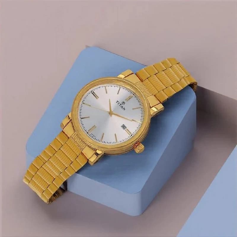 Men's Karishma Silver White Round Dial Watch - NT1712YM02