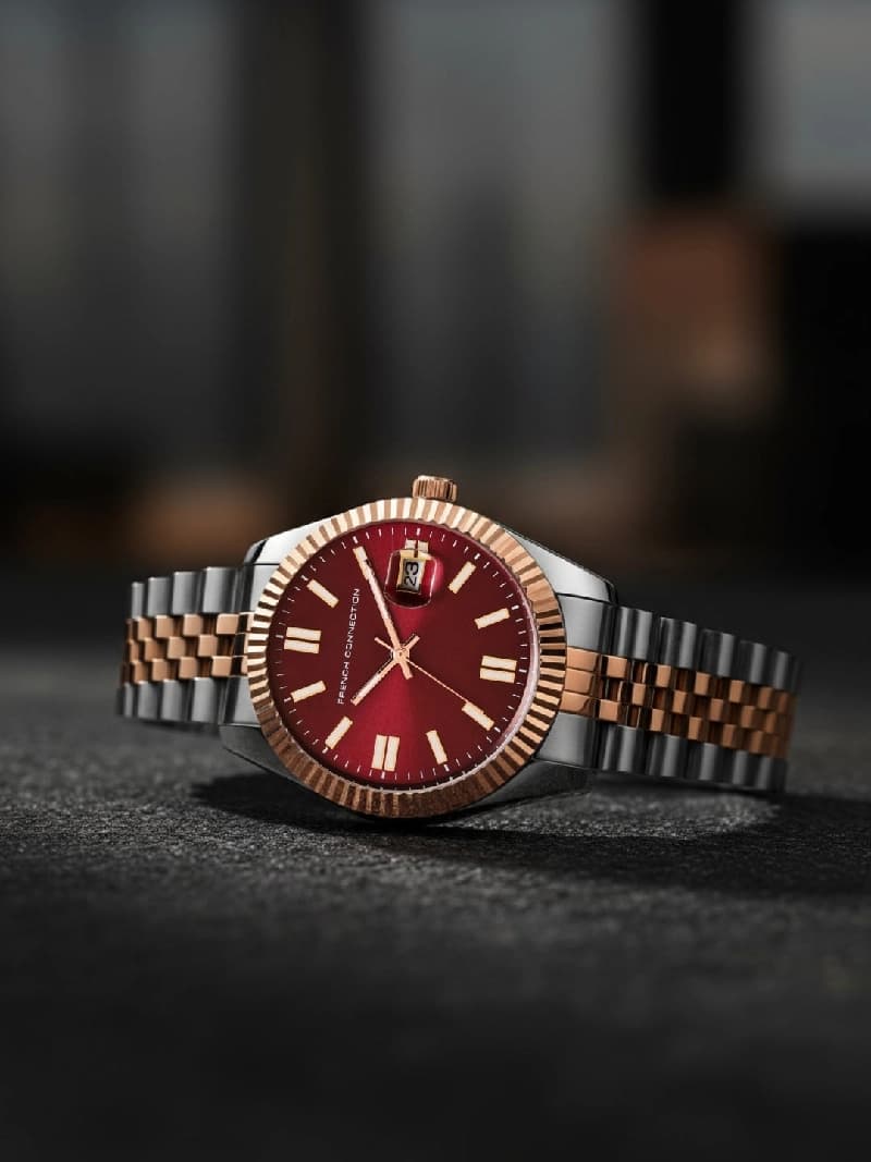 Men's Silver Gold Tone Casual Round Analogue Watch-FCP41RTM-M