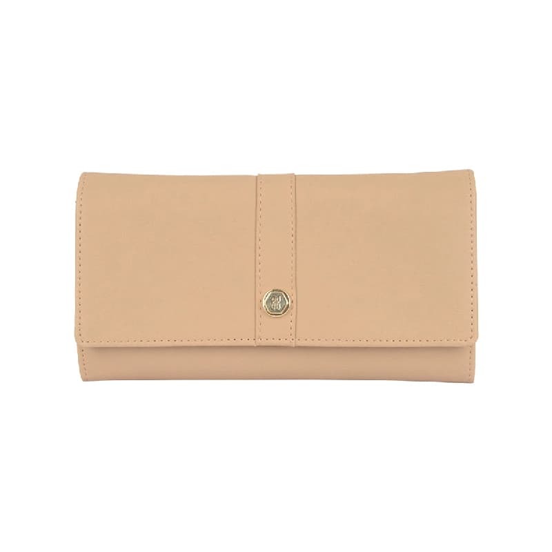 Women's Market Beige Large 3 Fold Wallet