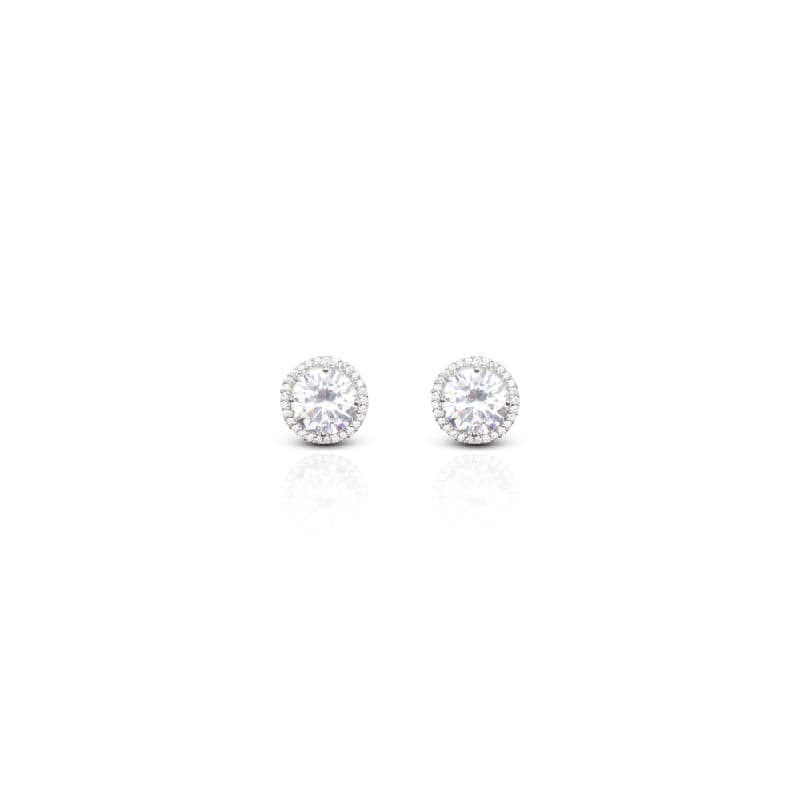 Women's Silver Victoria Halo Cluster Studs
