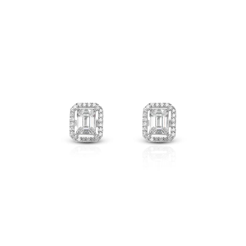 Women's Classic Vintage Baguette Zircon Earrings