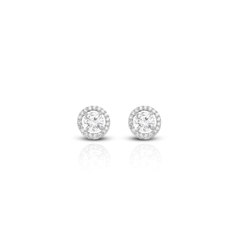 Women's Classic Halo Solitaire Earrings