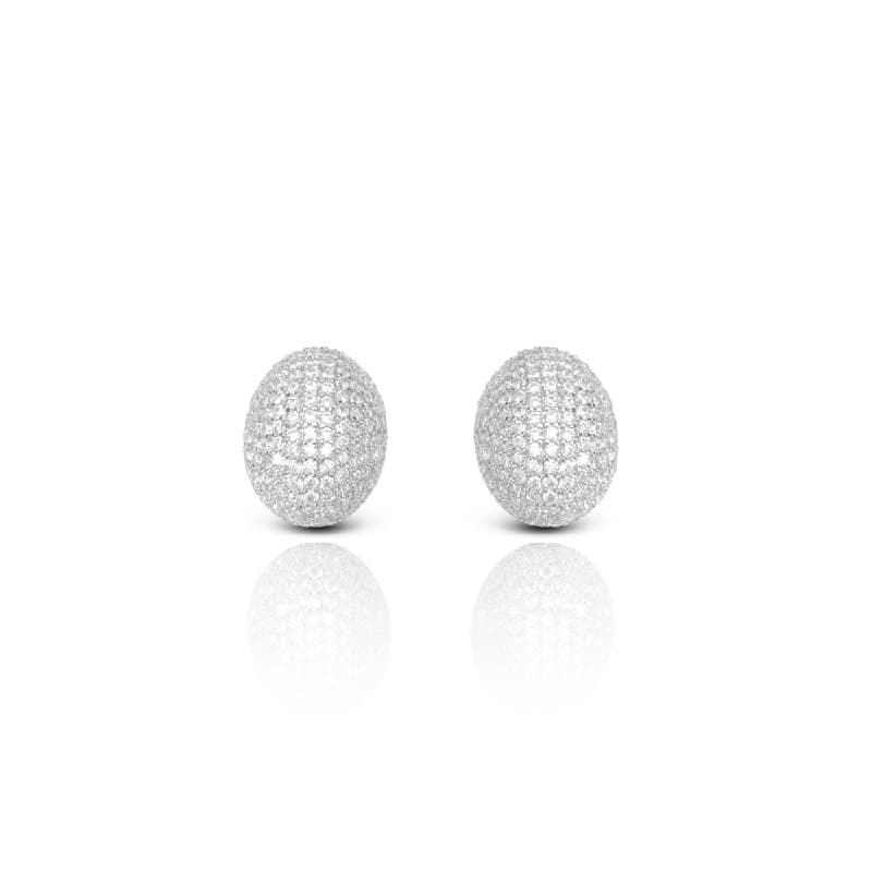 Women's Silver Glory Crystals Stud Earrings