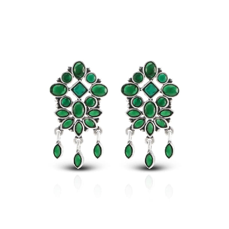 Women's Green Zahara Danglers