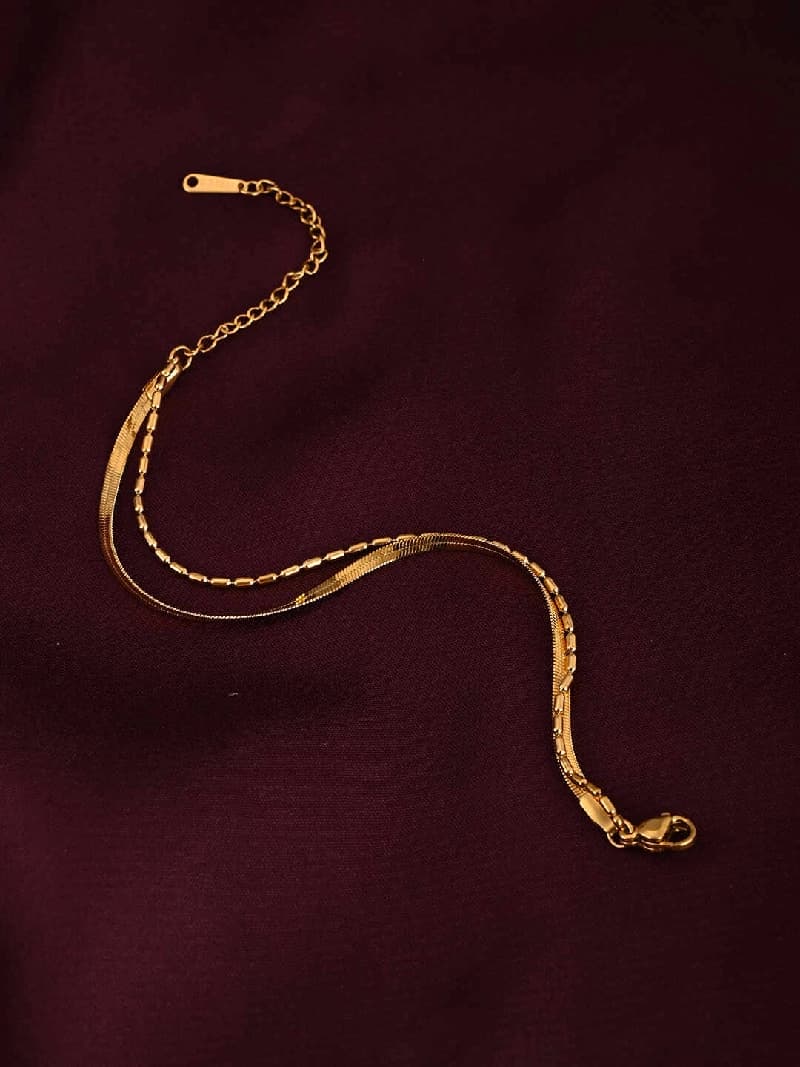 Women's Gold Multi-layered Beaded Bracelet Waterproof & Anti-Tarnish