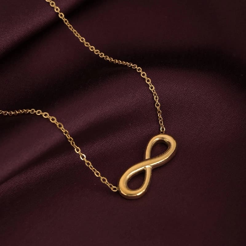 Women's Gold Plated Golden Infinity Necklace Waterproof & Anti-Tarnish