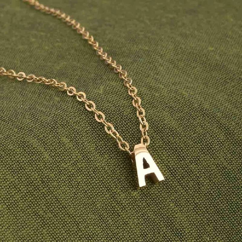 Women's Gold Plated Small Letter Necklace Waterproof & Anti-Tarnish