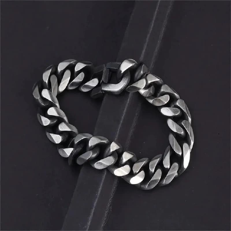 Men's Hades Classic Silver Thick Bracelet