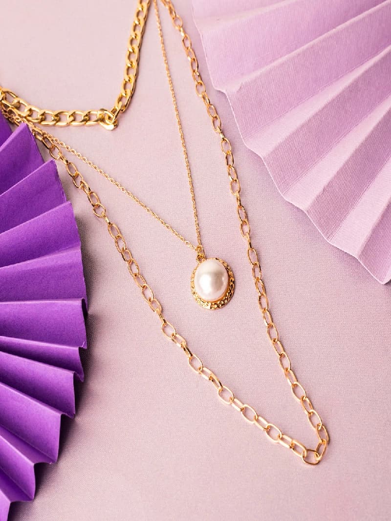 Women's Gold Casual Layered Necklace
