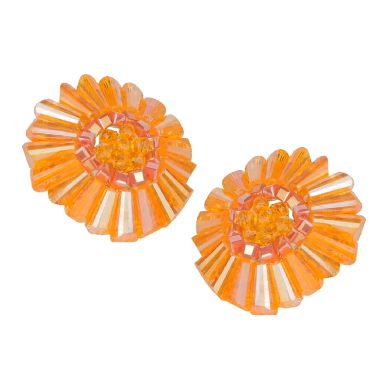 Women's Orange Crystal Beads Classy Stud Earring