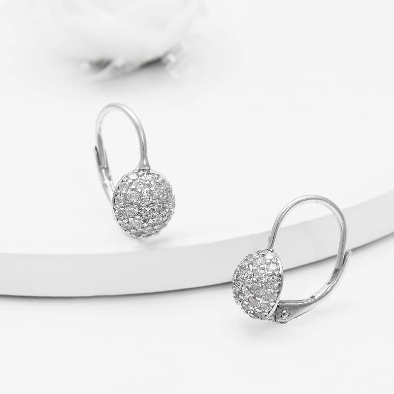 Women's Silver Zircon Sparkle Drop Earrings