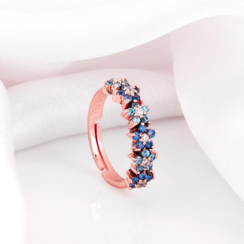 Women's Rose Gold Glinting Crown Ring
