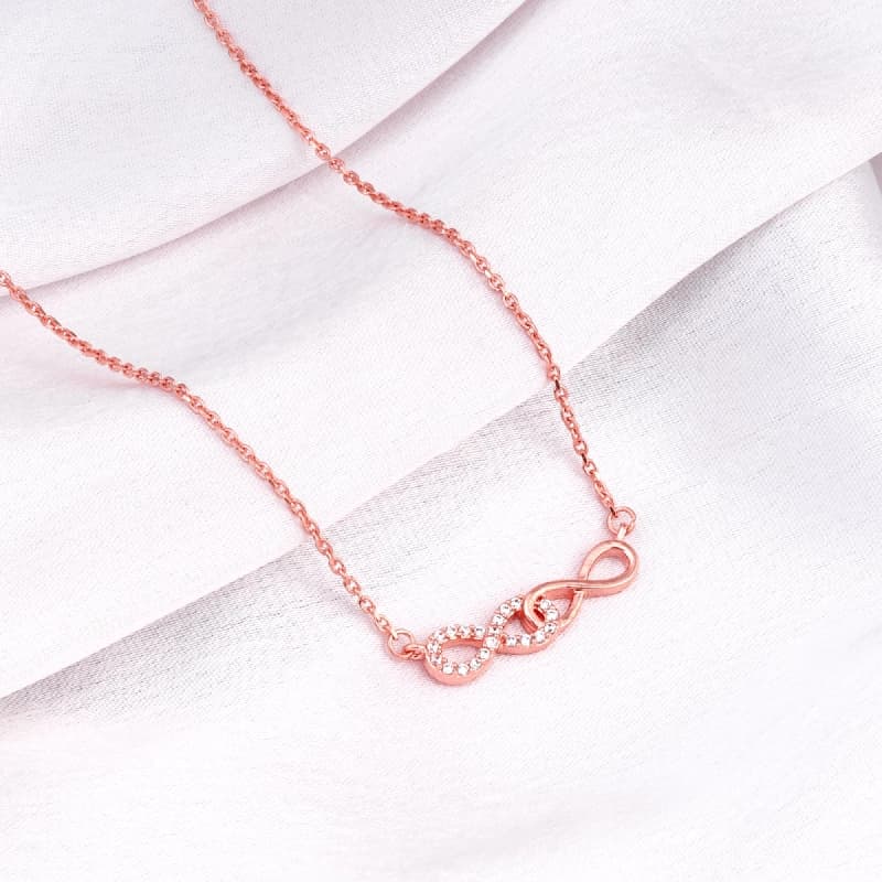 Rose Gold Double Infinity Love Pendant Chain
