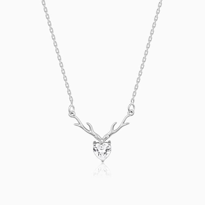 Anushka Sharma Silver Deer Heart Pendant Chain