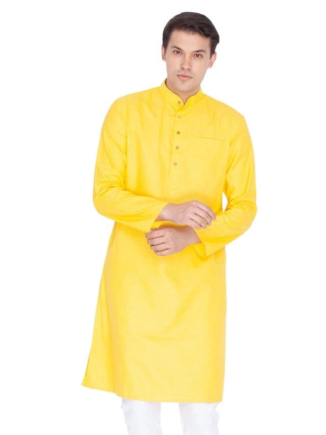 Men's Yellow Festive Kurta