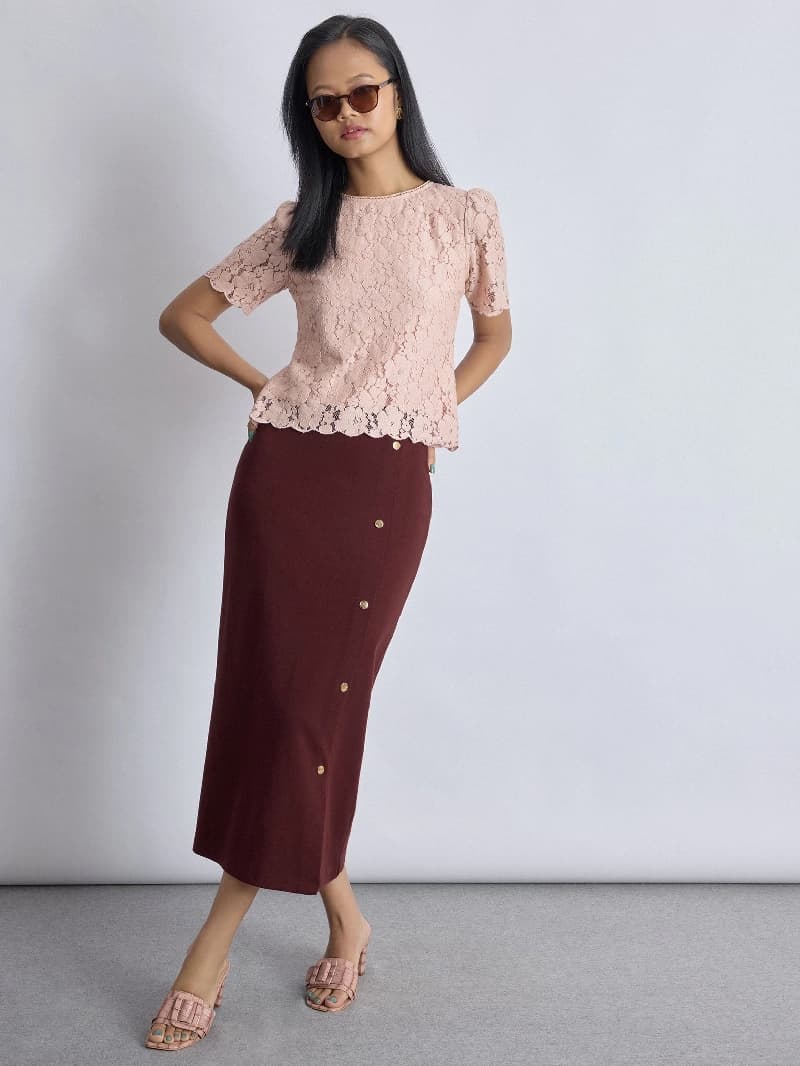 Women's Pink Casual Solid Top