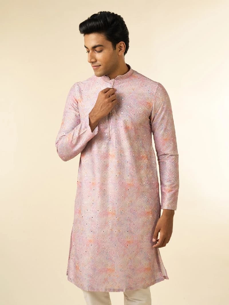 Men's Pink Festive Kurta