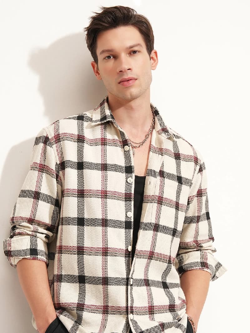 Men's Multicolor Casual Checked Oversized Fit Shirt