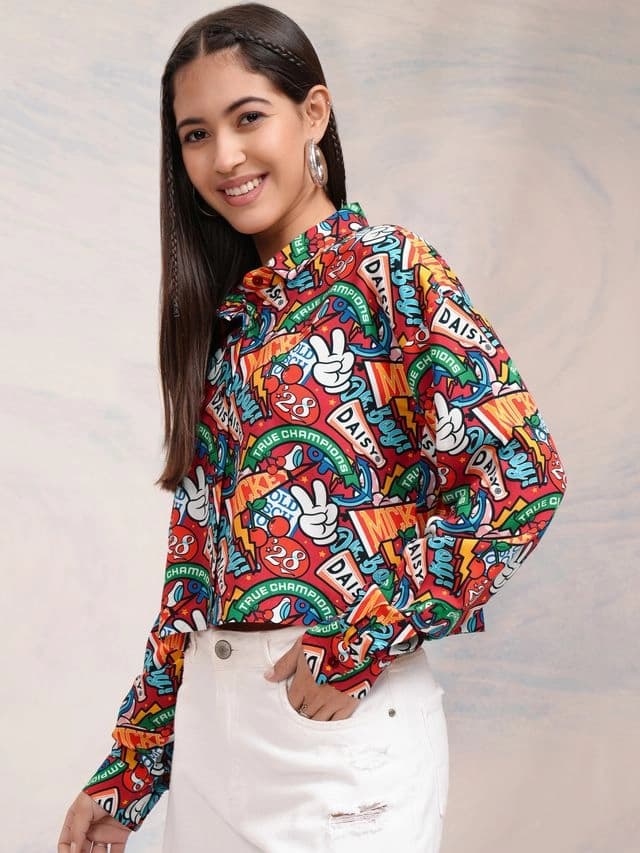 Women's Multicolor Casual Graphic Regular Fit Shirt