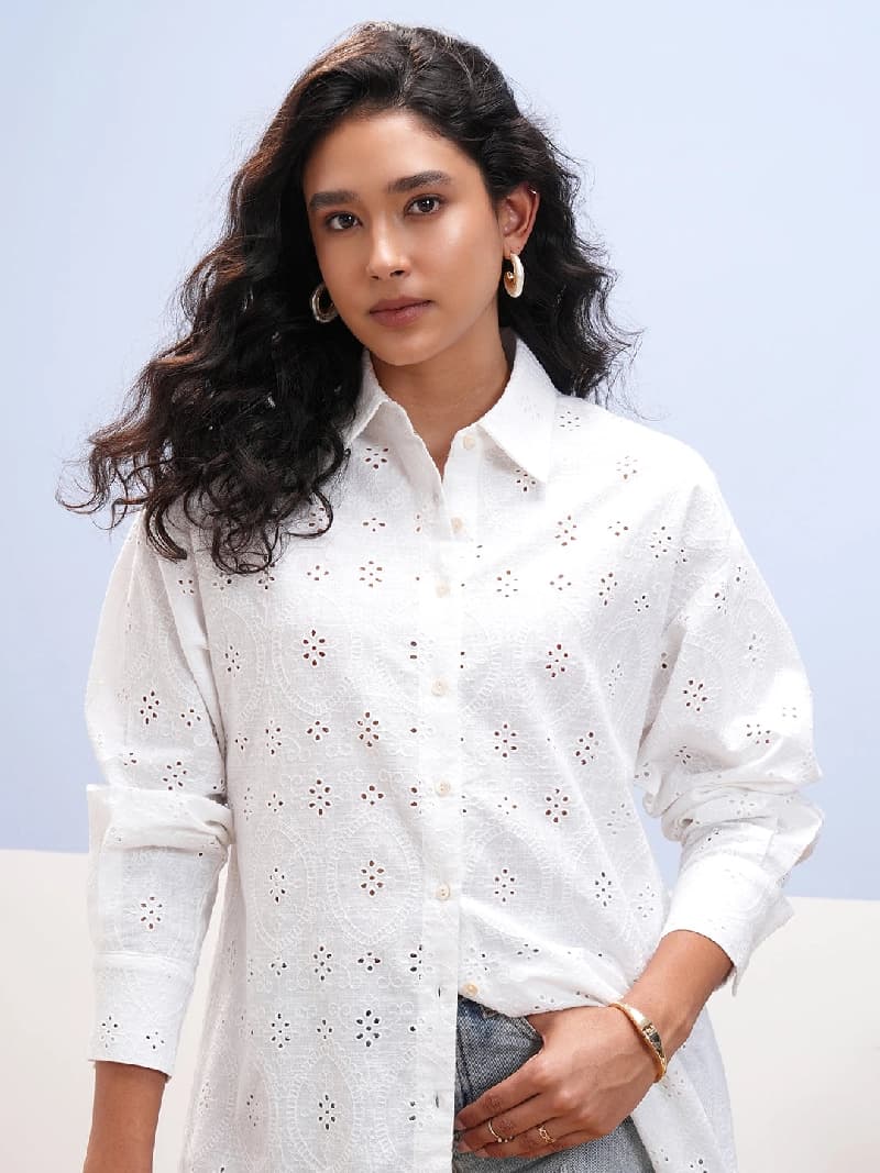 Women's White Casual Regular Fit Shirt