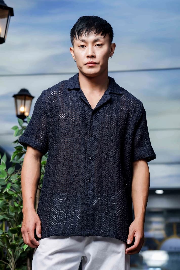 Unisex Black Casual Regular Fit Shirt