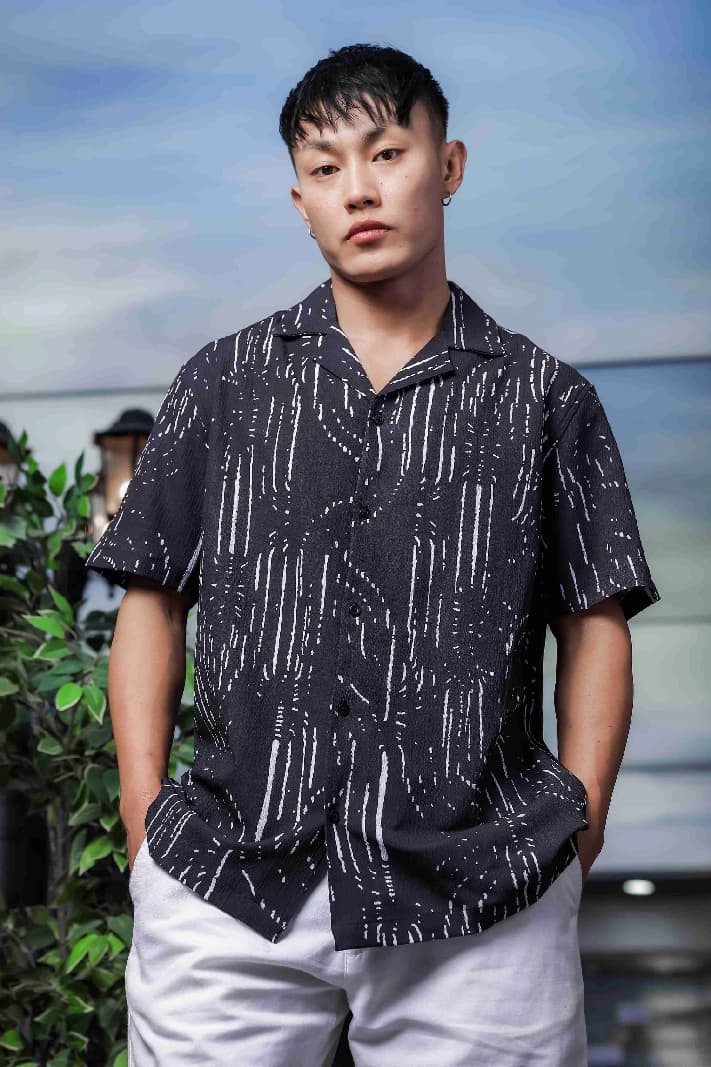 Unisex Black Casual Regular Fit Shirt