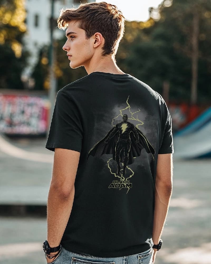 Men's Black Casual Printed Regular Fit Tshirt