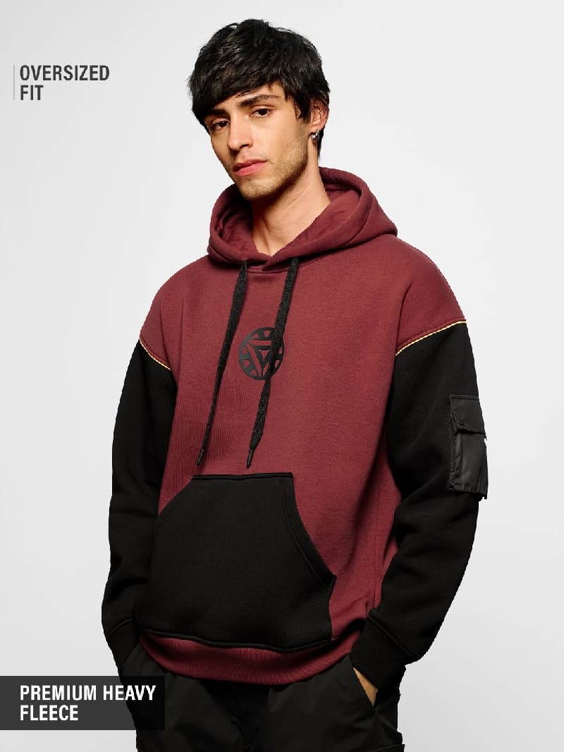 Men's Red Casual Oversized Fit Hoodie