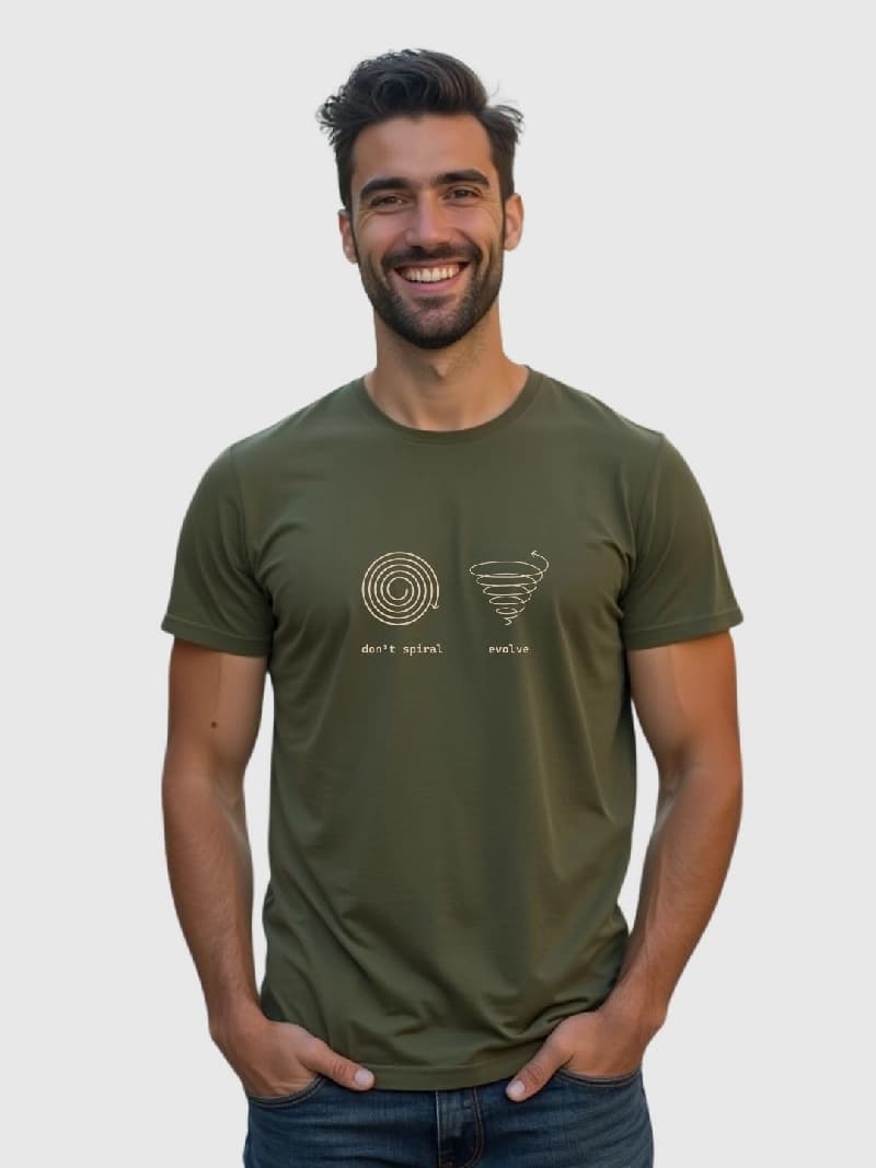 Men's Green Casual Printed Regular Fit Tshirt