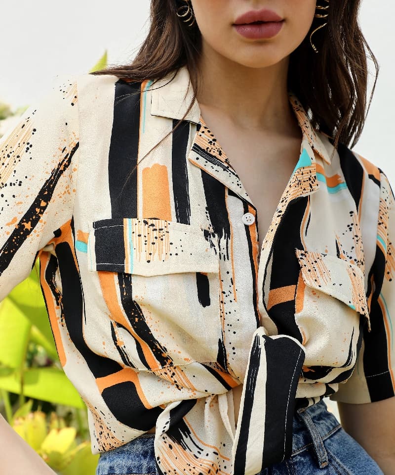 Women's Multicolor Casual Printed Regular Fit Top