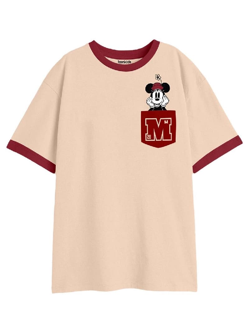 Girls Pink Casual Printed Regular Fit Half Sleeves Tshirt