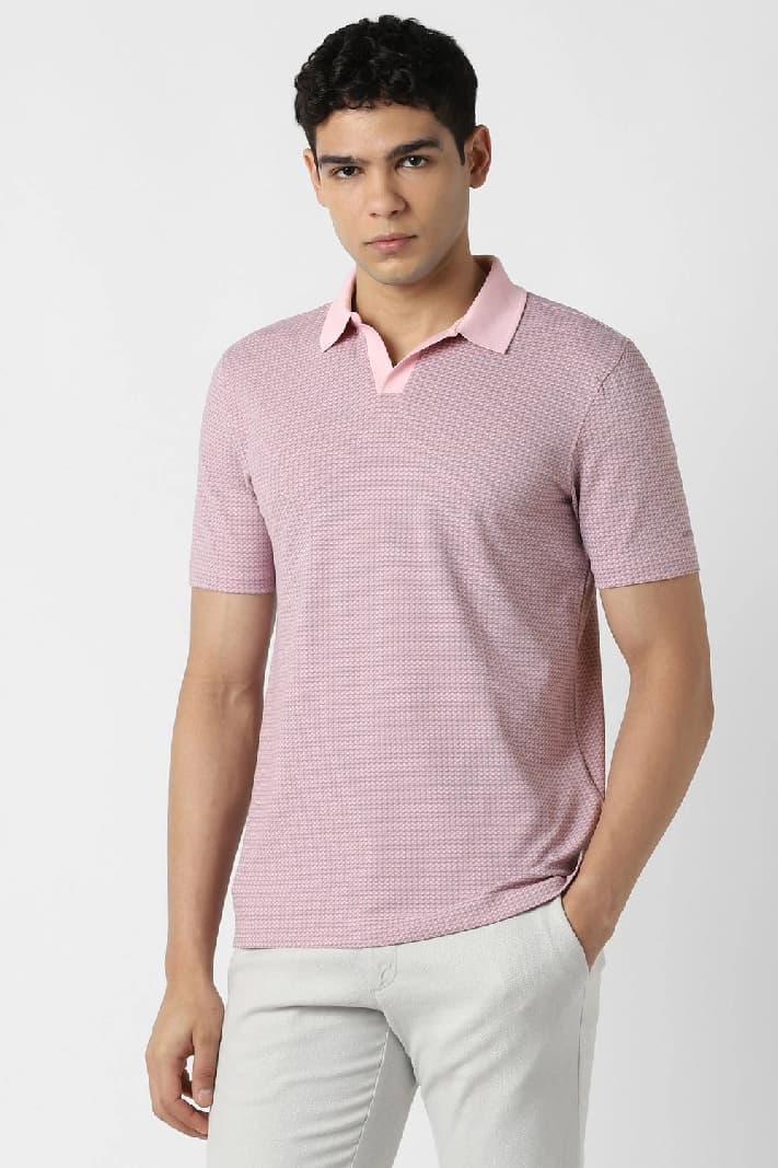 Men's Purple Casual Solid Regular Fit Polo Tshirt