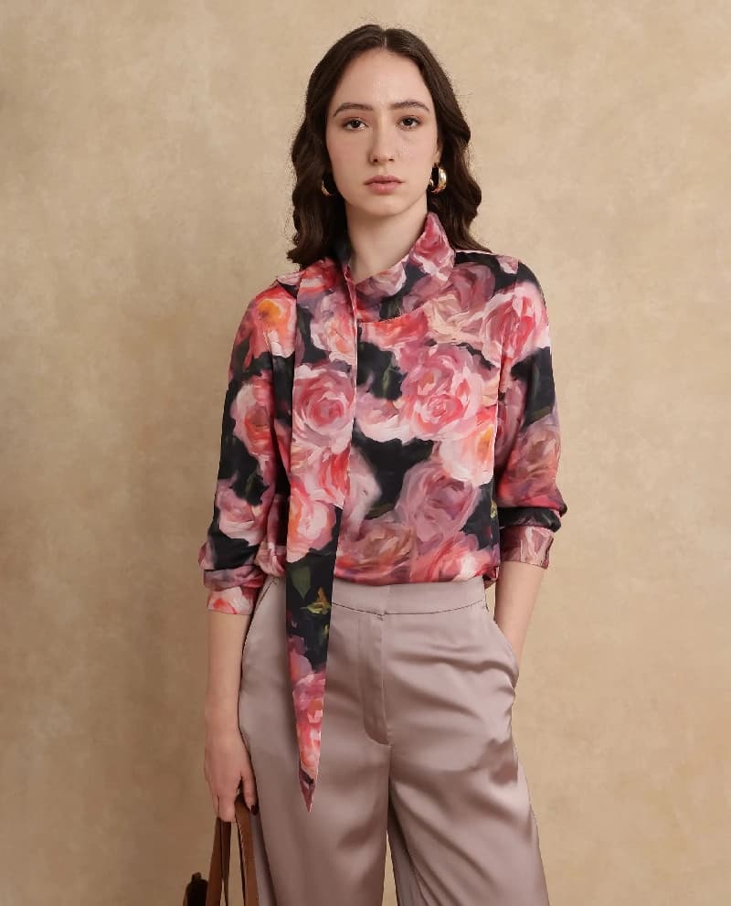 Women's Multicolor Casual Printed Regular Fit Top