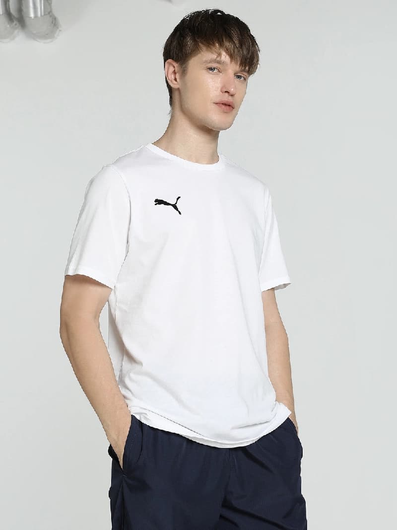 Men's White Sports Regular Fit Tshirt