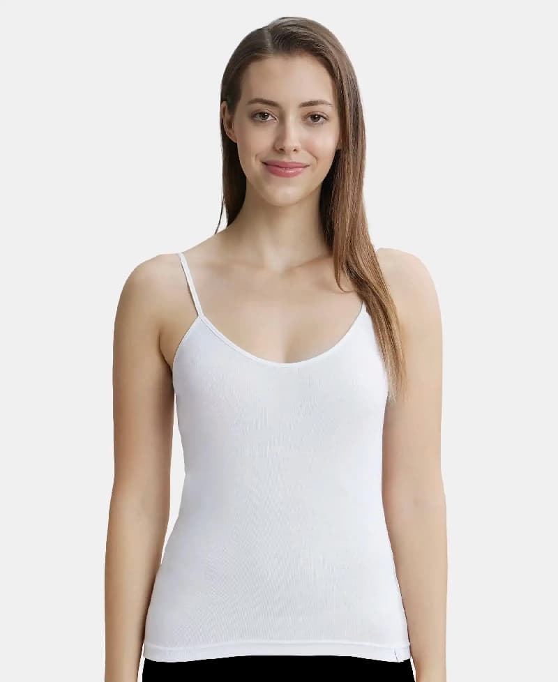 Women's White Pure Cotton Camisole