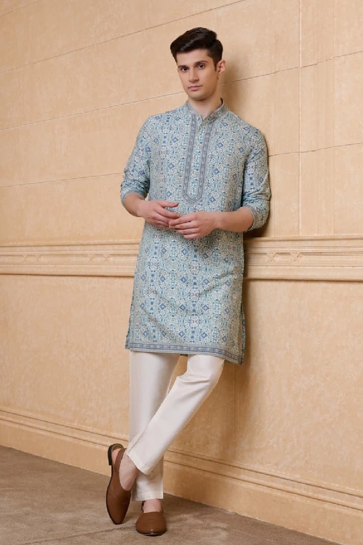 Men's Blue Festive Kurta Set