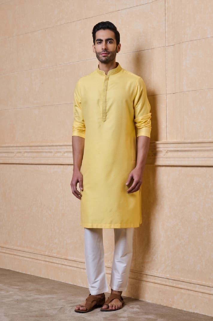 Men's Yellow Festive Kurta Set