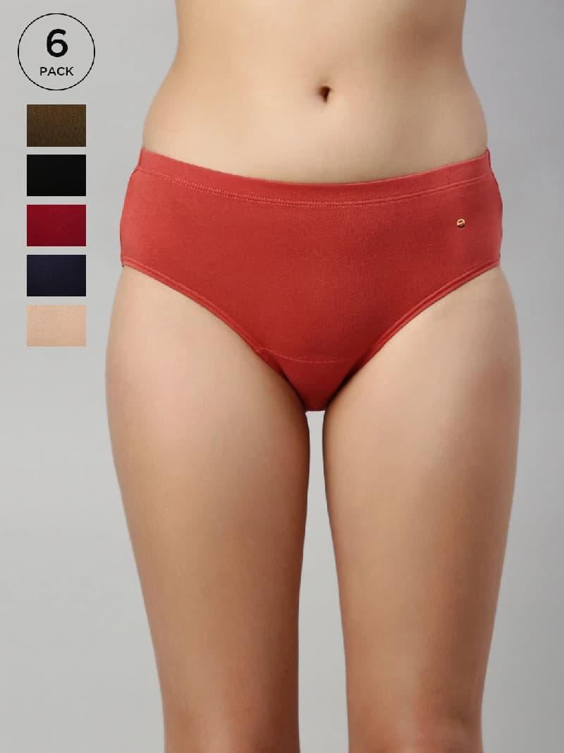 Women's Multicolor Solid Panty - Pack of 6