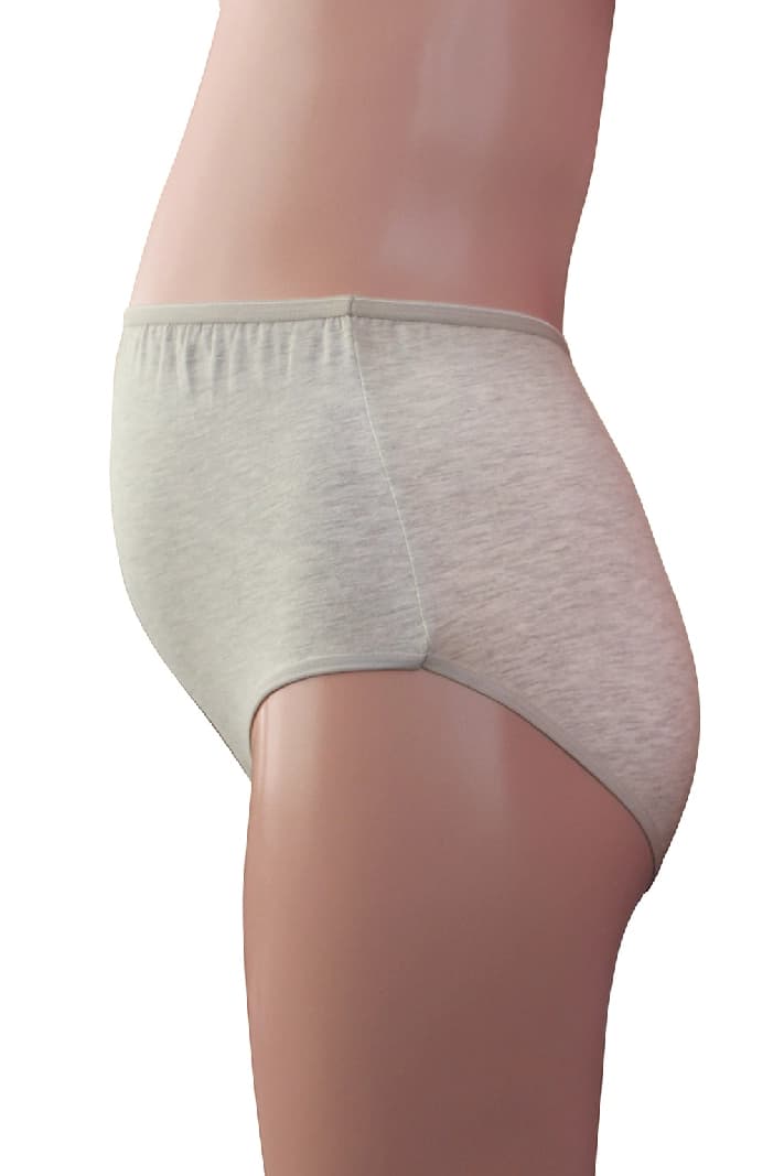 Women's Grey Solid Cotton Maternity Panty