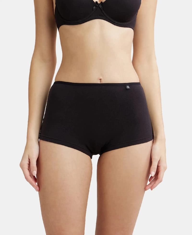 Women's Black Cotton Stretch Panty