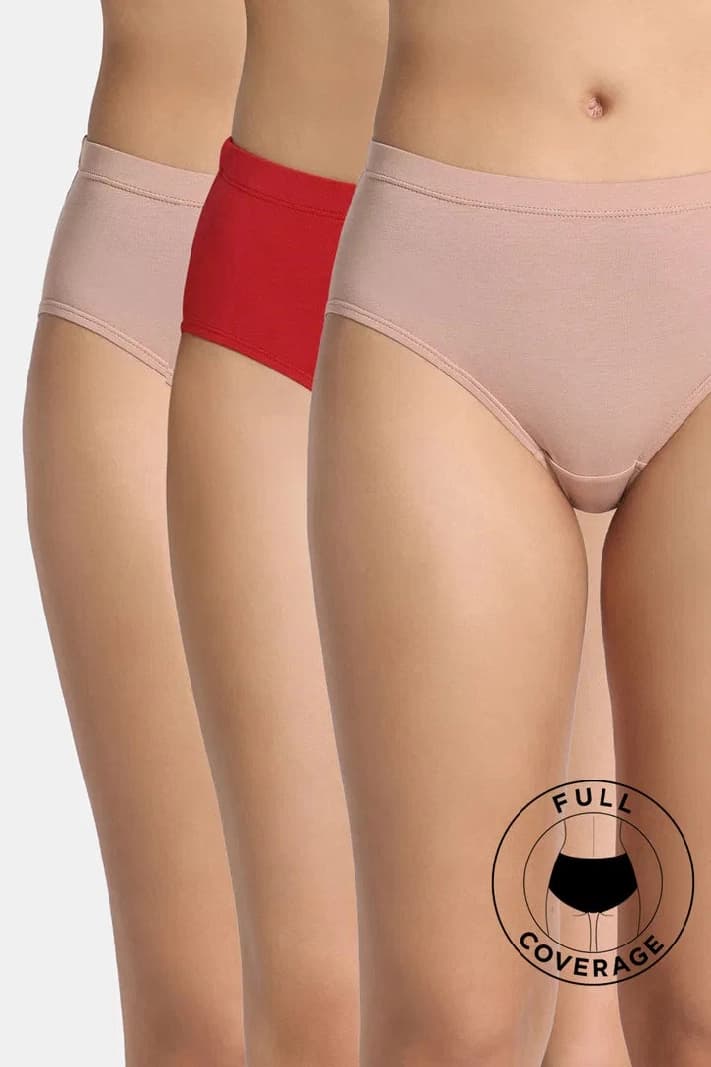 Women's Multicolor Mid Rise Full Coverage Hipster Panty - Set of 3