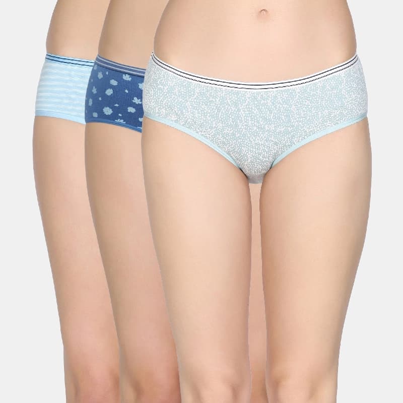Women's Multicolor Low Rise Full Coverage Hipster Panty - Set of 3