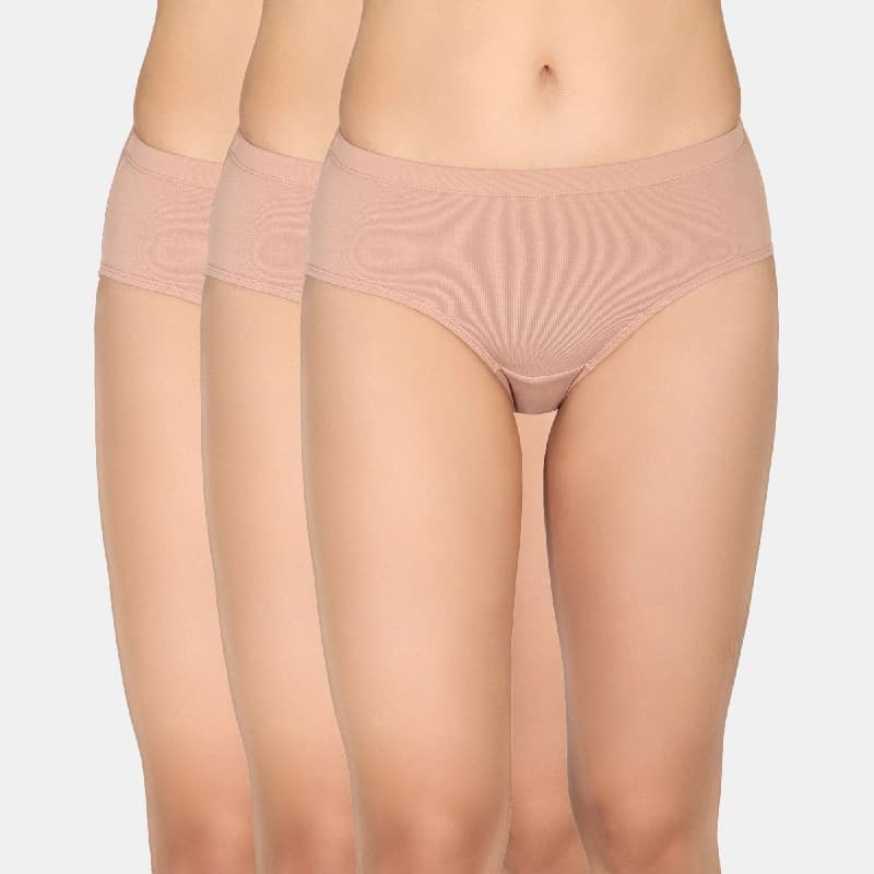 Women's Skin Full Coverage Medium Rise Hipster Panty - Set of 3