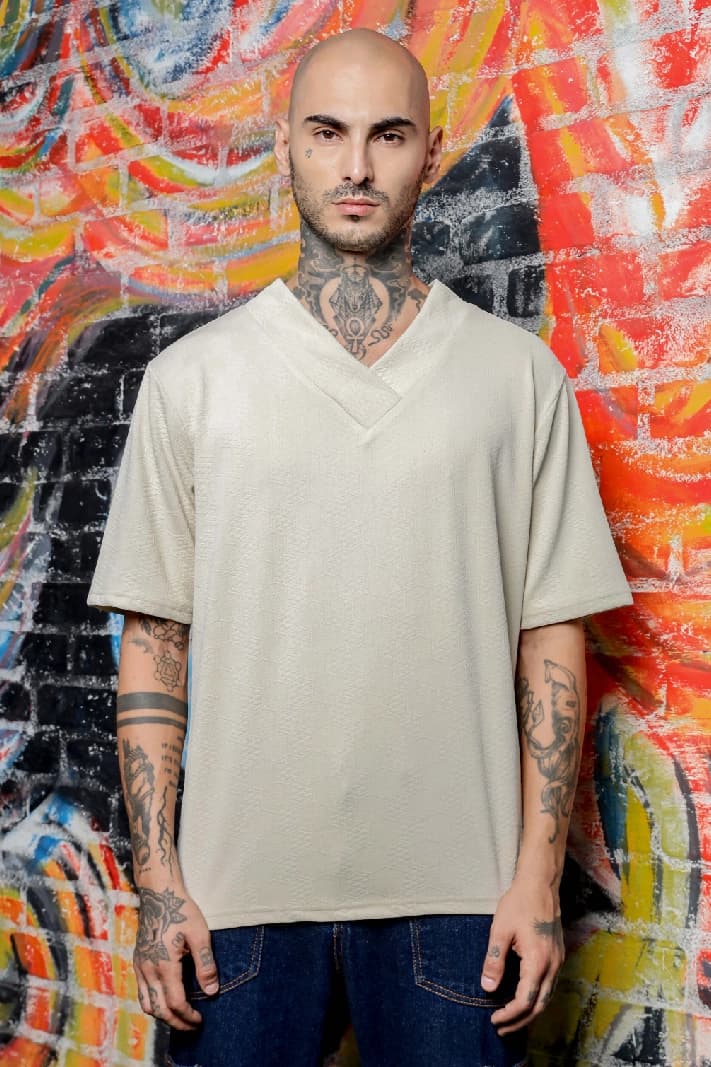 Unisex White Casual Solid Oversized Fit Tshirt