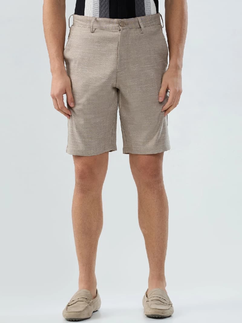 Men's Grey Casual Solid Regular Fit Short