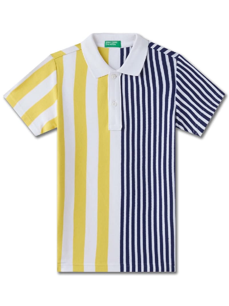 Boys Multicolor Casual Regular Fit Striped Half Sleeves Polo Tshirt