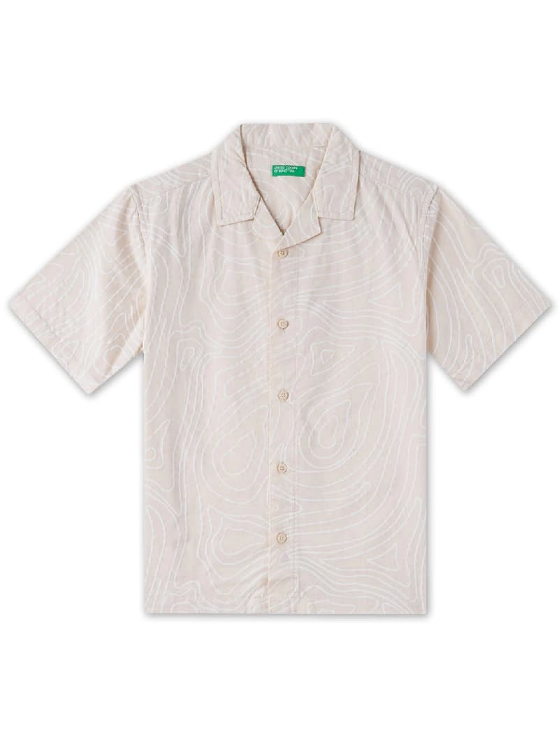 Boys Beige Casual Regular Fit Printed Half Sleeves Shirt