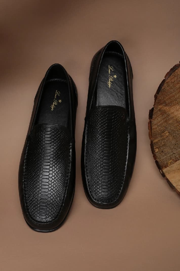 Men's Leather Black Formal Moccasins Shoes