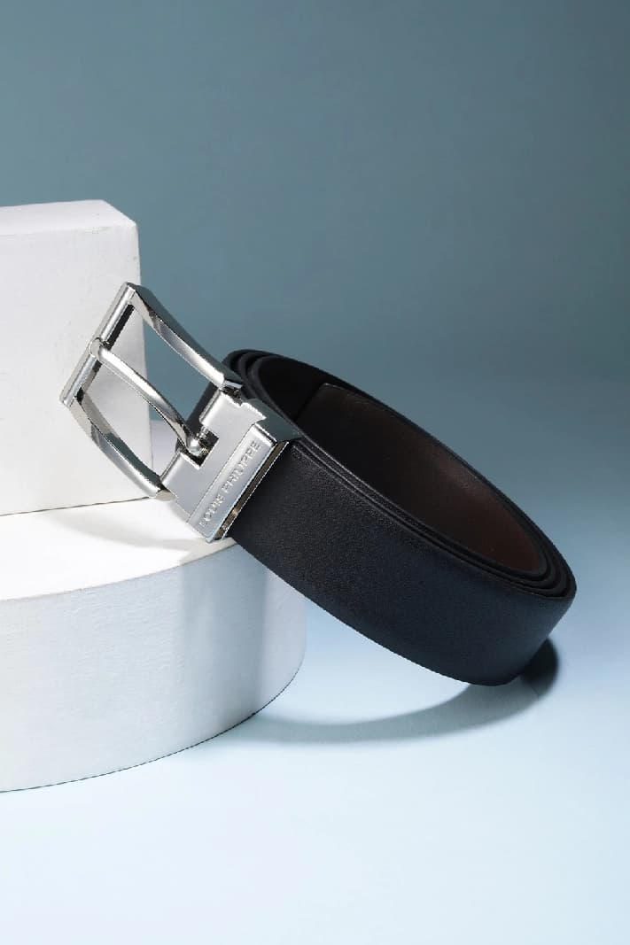 Men's Brown Reversible Formal Leather Solid Belt